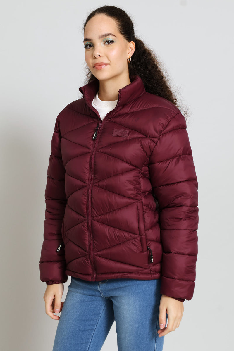 Core Puffer Jacket - Burgundy