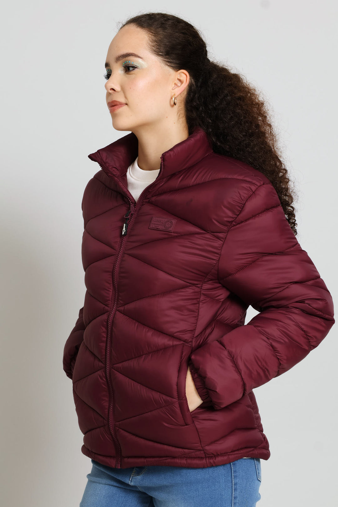 Core Puffer Jacket - Burgundy