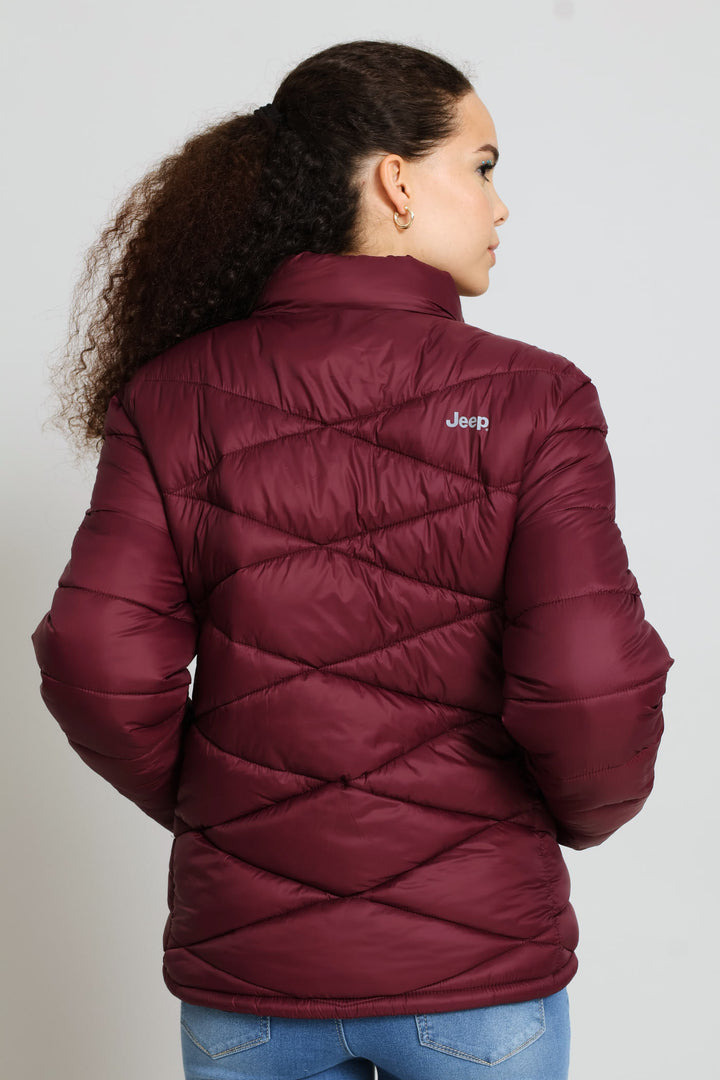 Core Puffer Jacket - Burgundy
