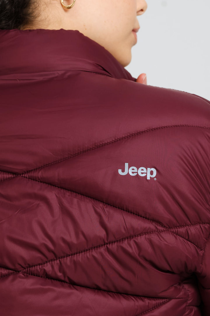 Core Puffer Jacket - Burgundy