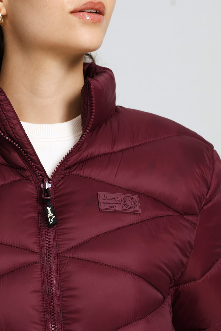Core Puffer Jacket - Burgundy