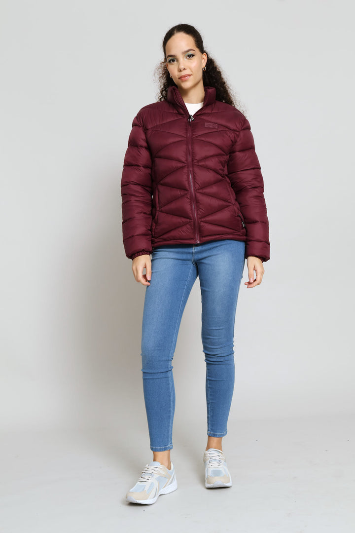 Core Puffer Jacket - Burgundy