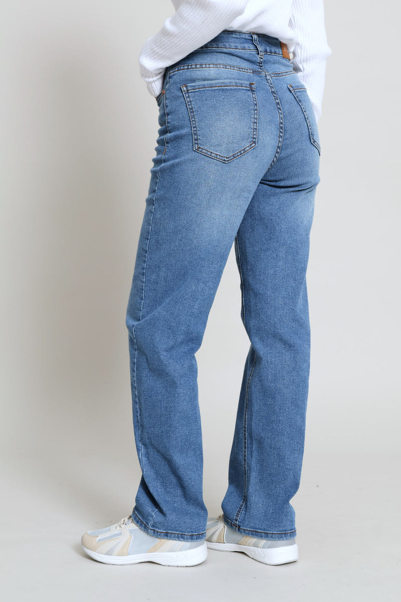 Classic Straight Leg Denim - Salty Mid Wash