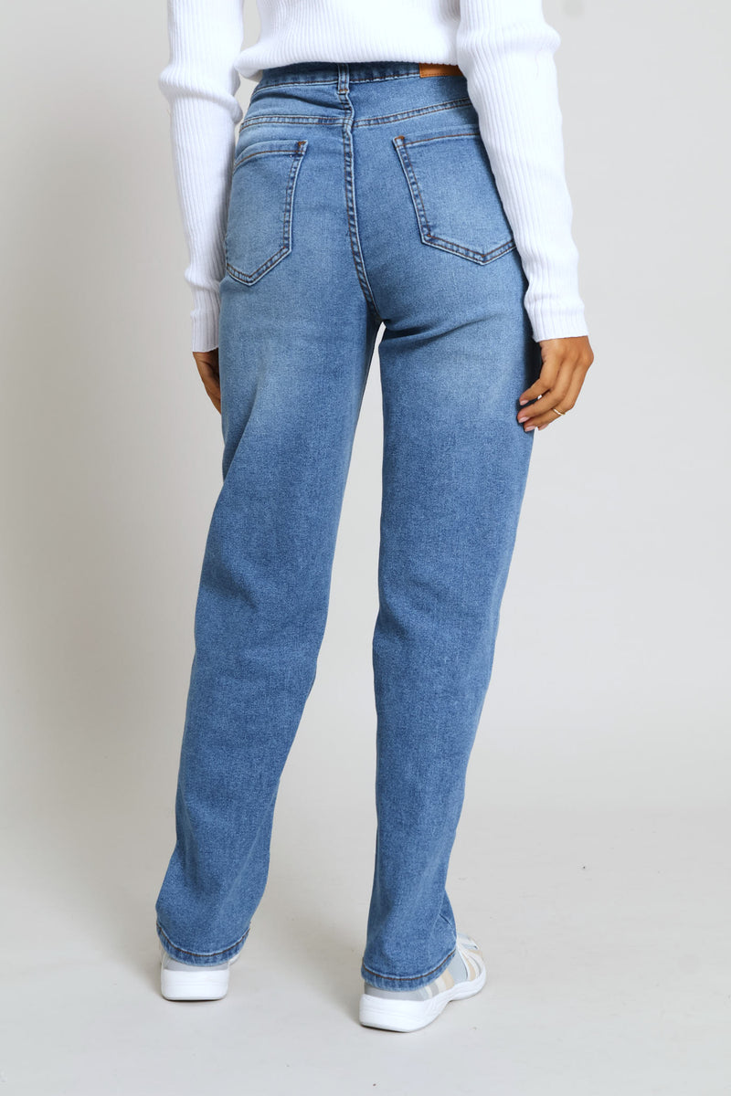 Classic Straight Leg Denim - Salty Mid Wash