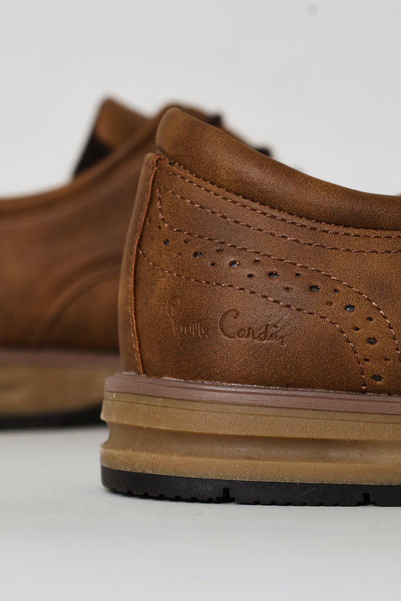 Smart Casual Lace Up Derby Shoe - Tan