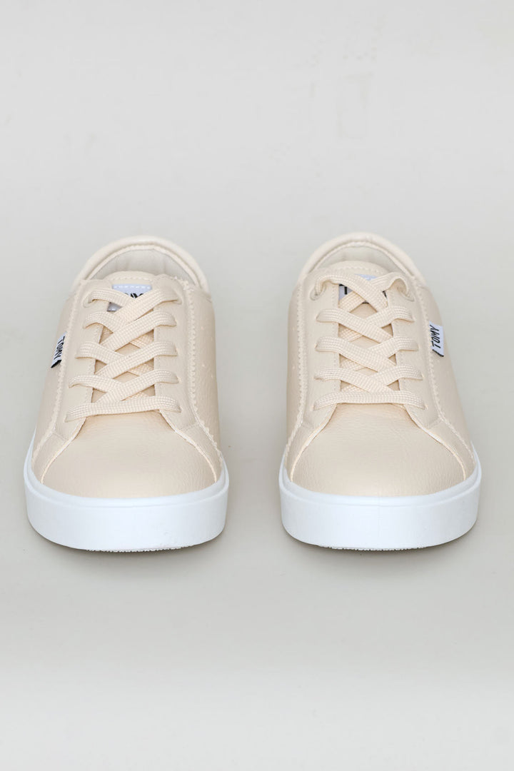 Ivy Lace Up Platform Sneaker - Beige