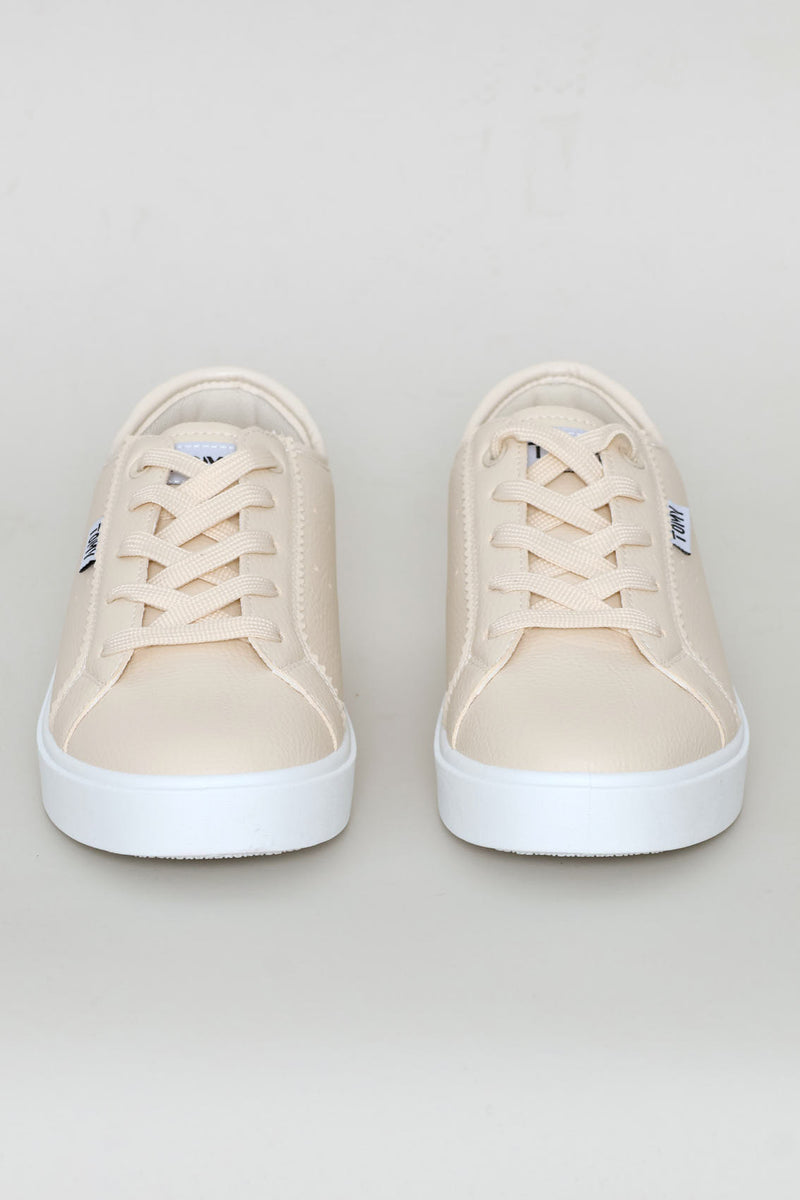 Ivy Lace Up Platform Sneaker - Beige