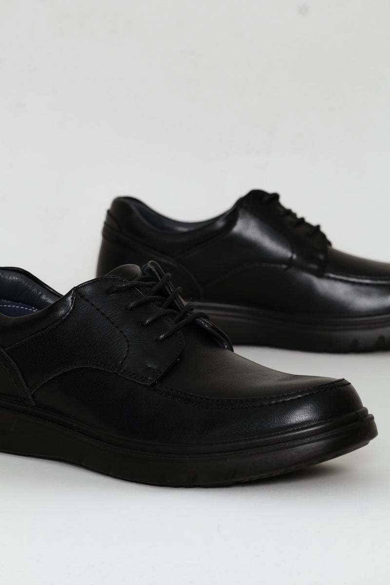 Comfit Smart Casual Lace Up Derby Shoe - Black