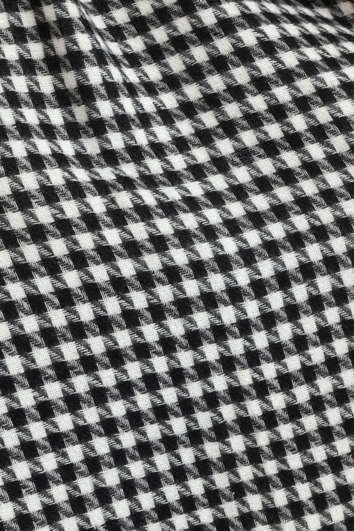 Houndstooth Tassel Scarf - Black/White