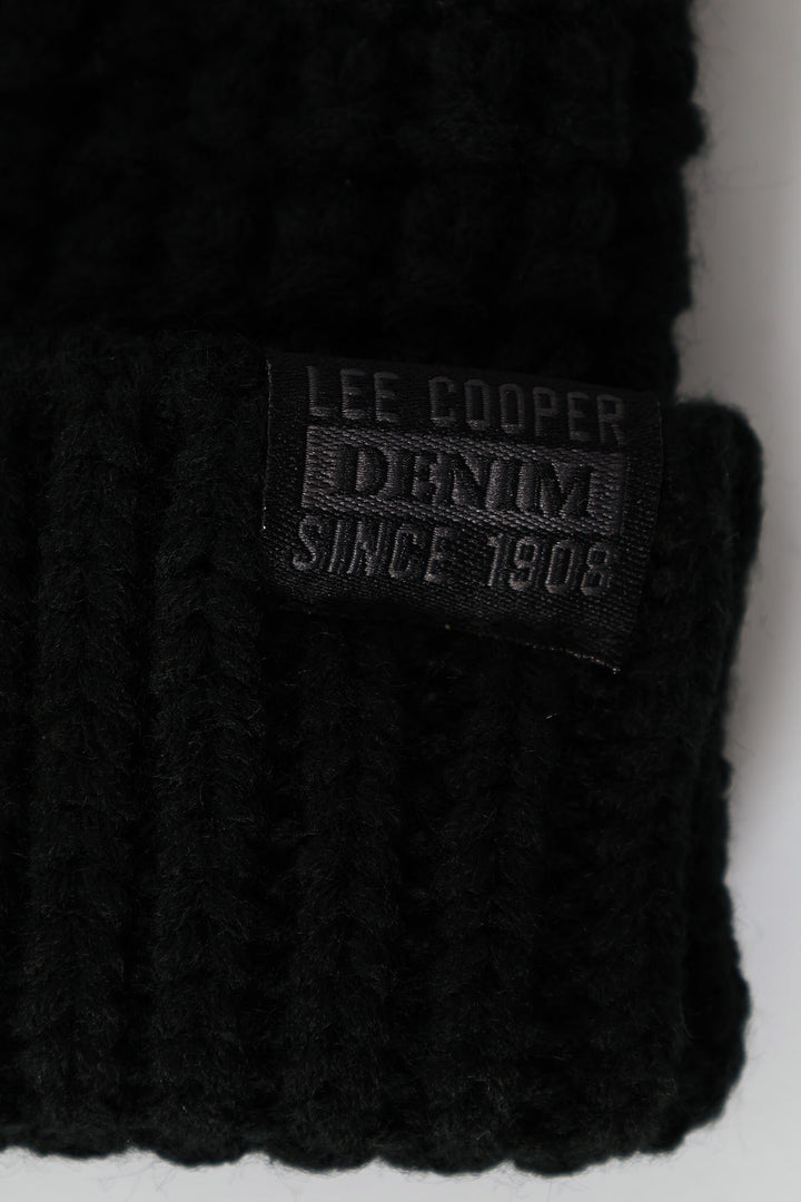 Fio Waffle Beanie - Black