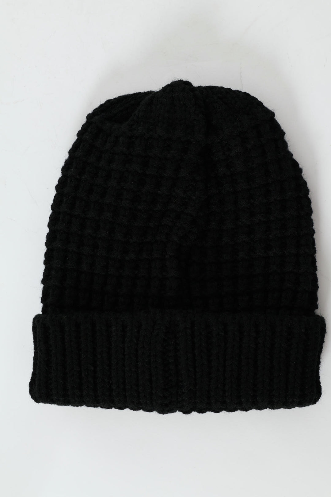 Fio Waffle Beanie - Black