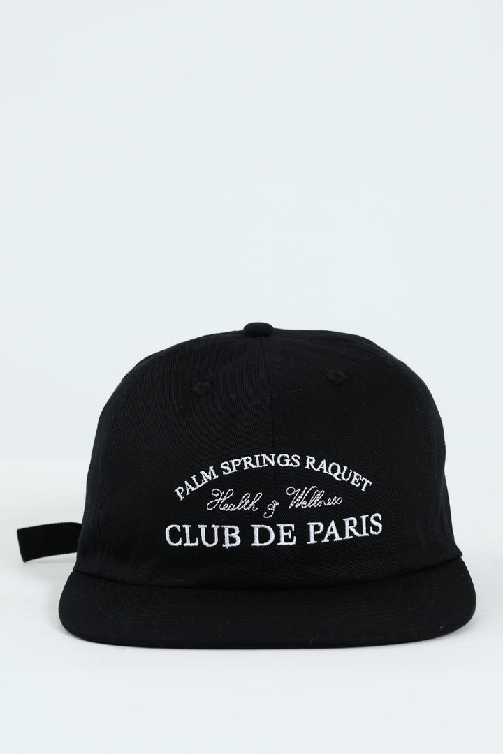 Embroided Curved Cap - Black