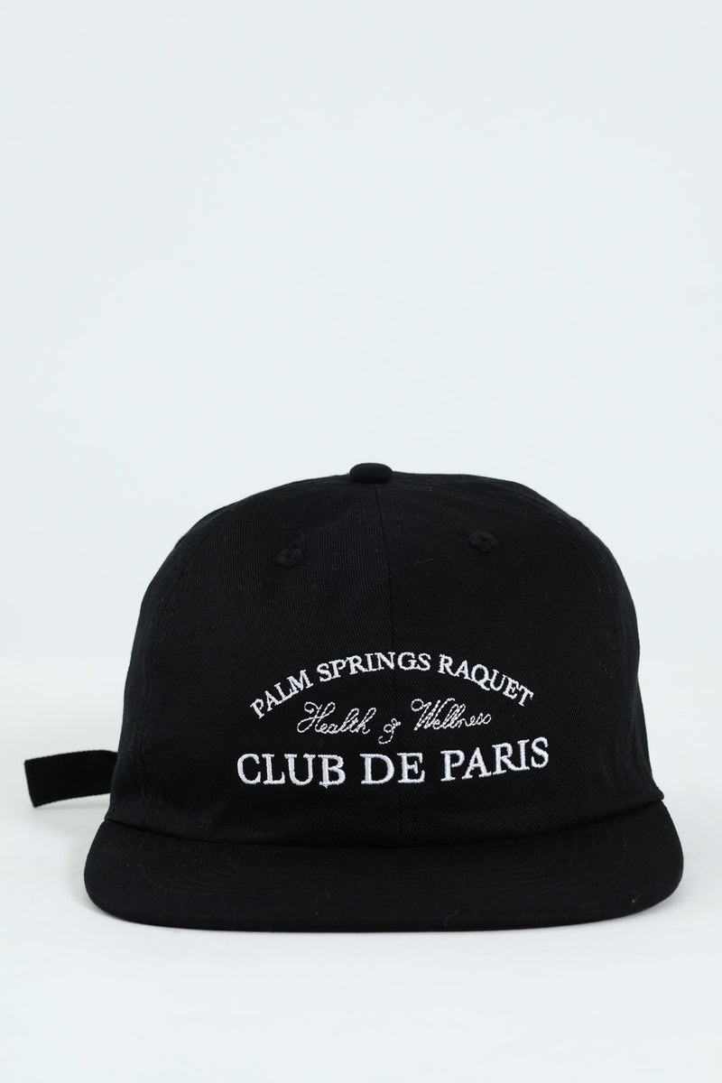 Embroided Curved Cap - Black