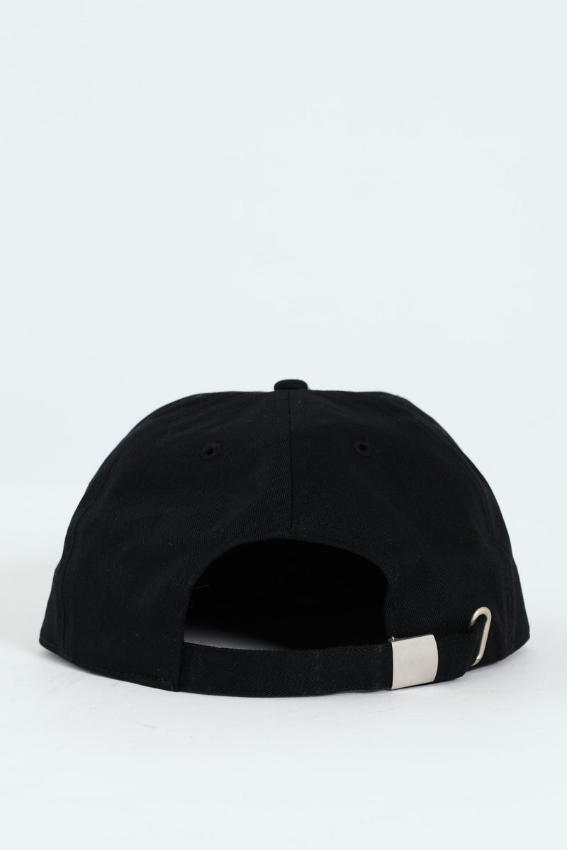 Embroided Curved Cap - Black