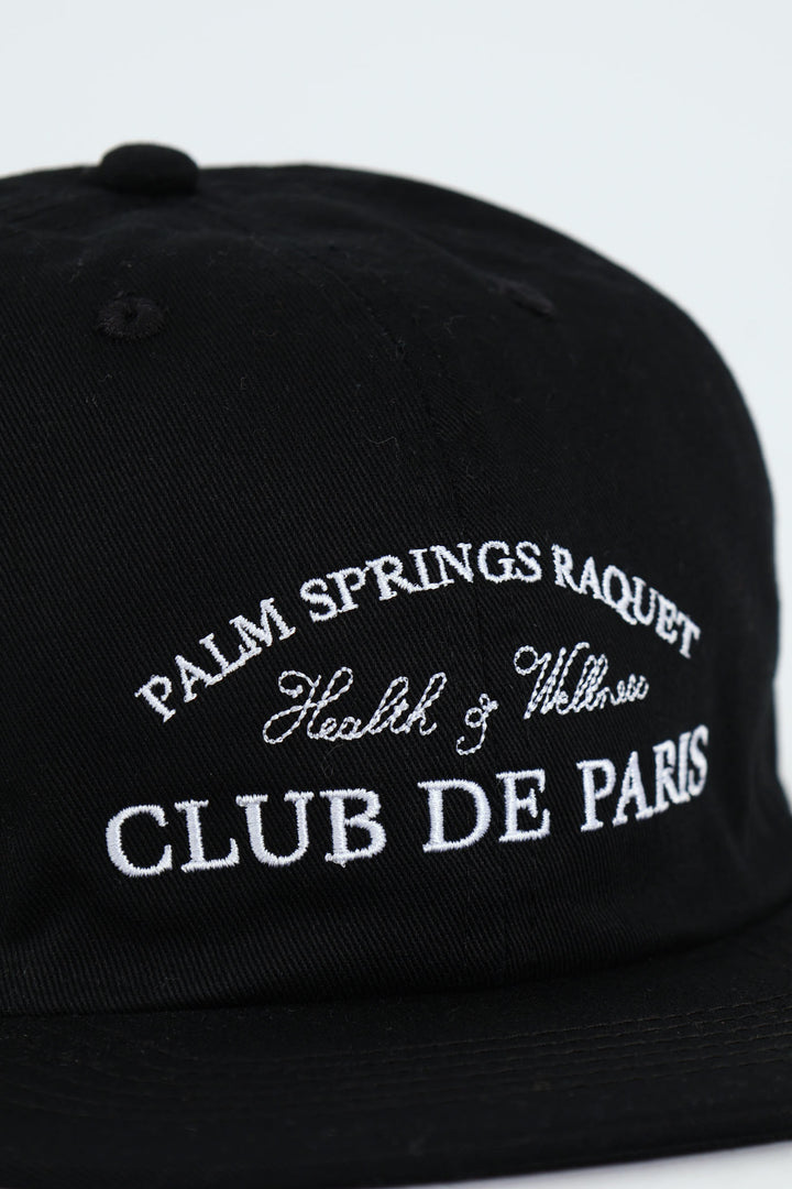 Embroided Curved Cap - Black