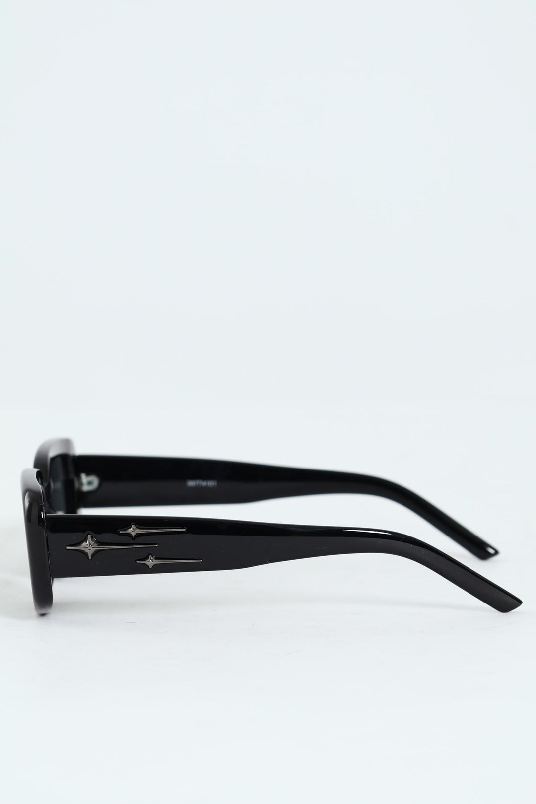 Slim Beveled Sunglasses - Black