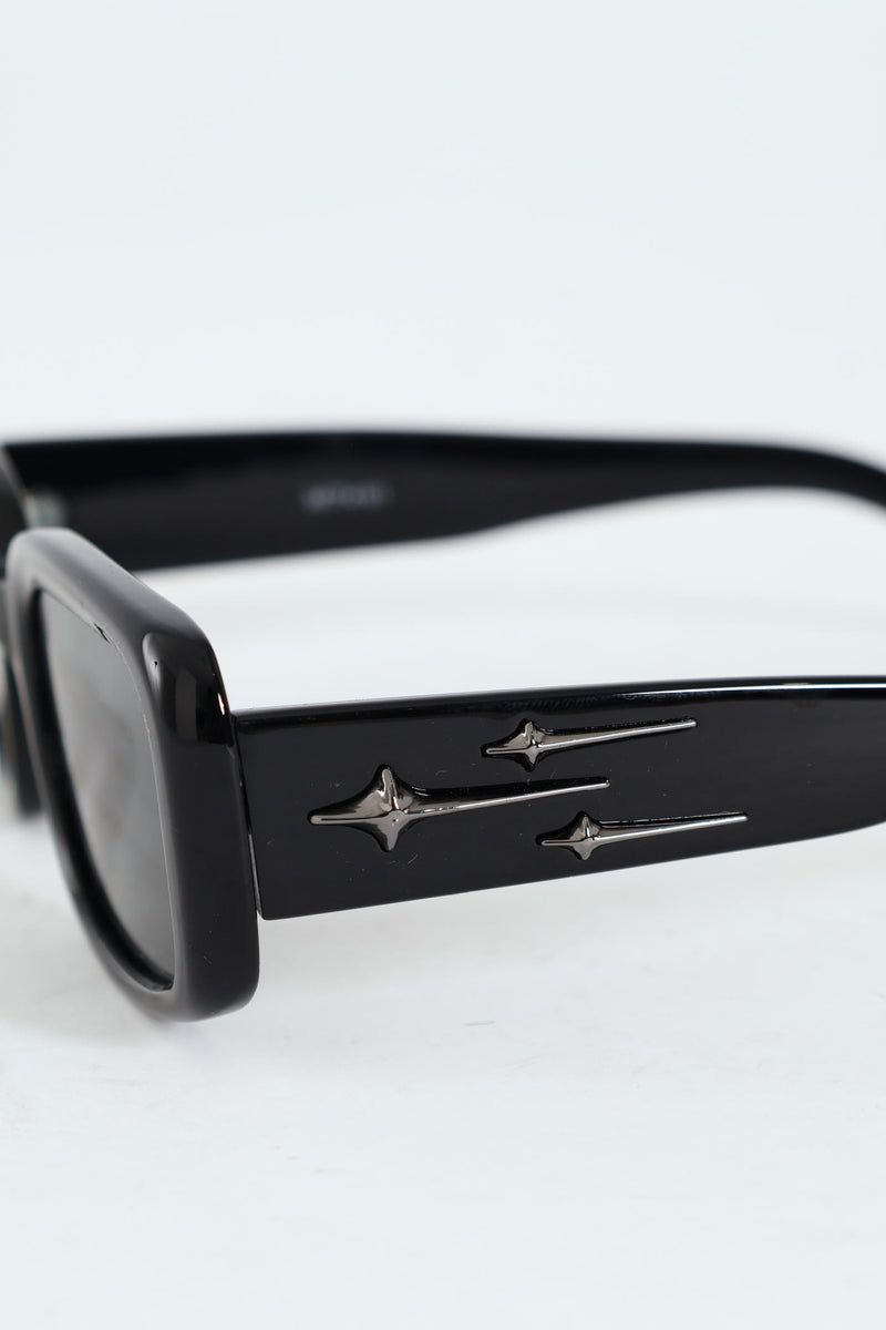 Slim Beveled Sunglasses - Black