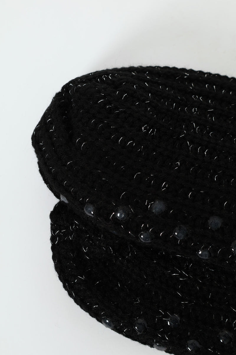 Cable Knit Bed Socks - Black