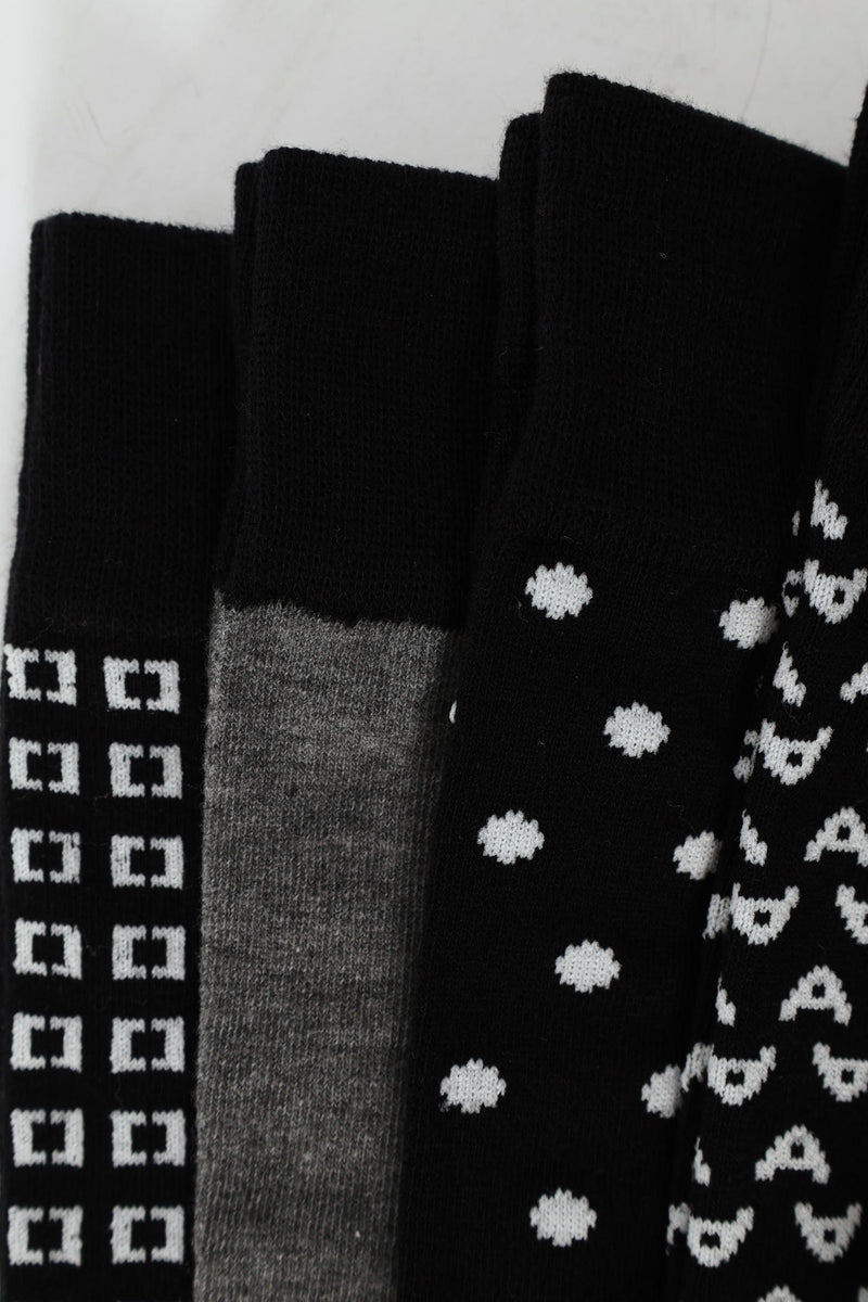 5 Pack Riple Design Anklet Socks - Black