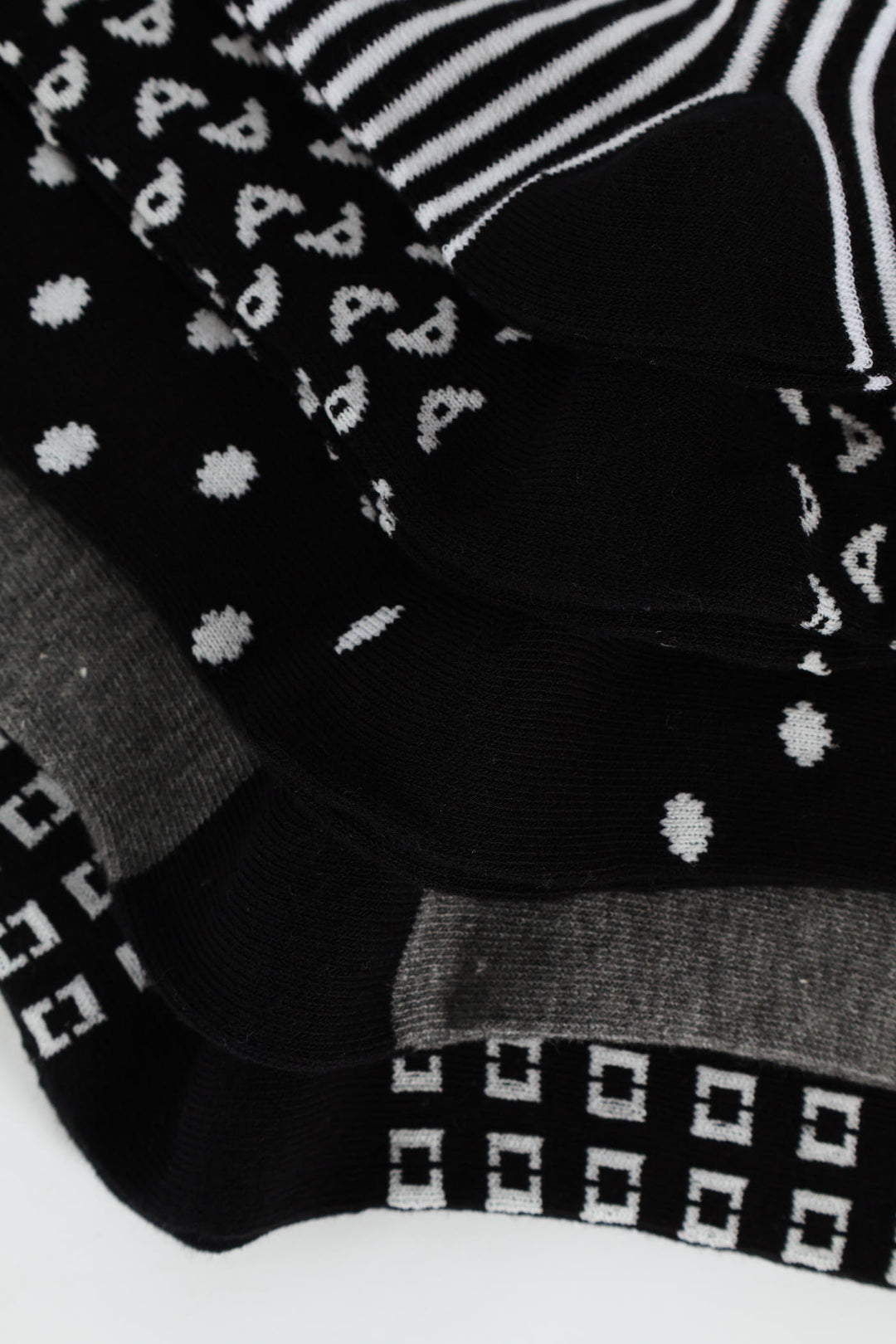 5 Pack Riple Design Anklet Socks - Black