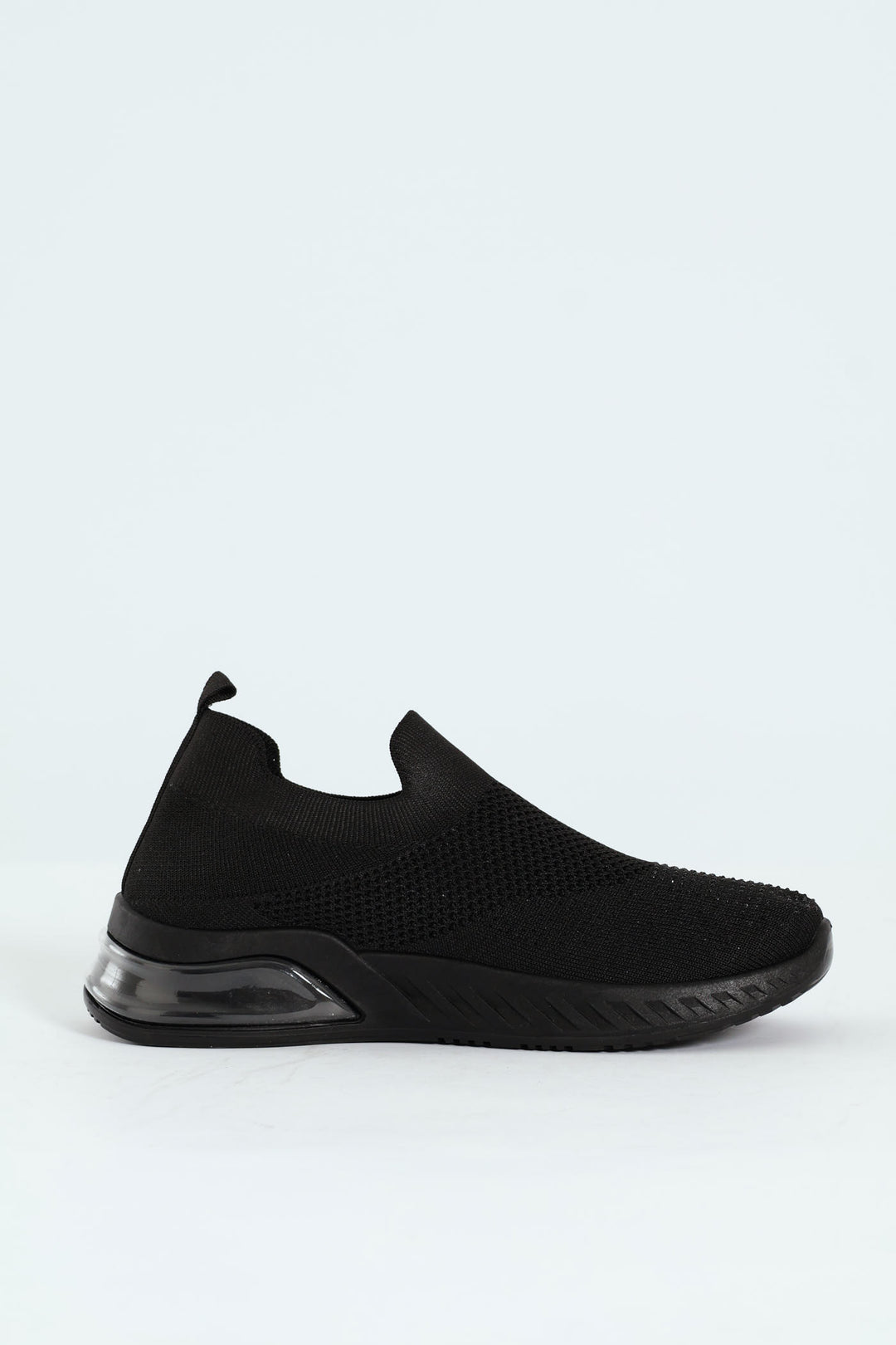 Knit Diamante Slip On Sneaker - Black