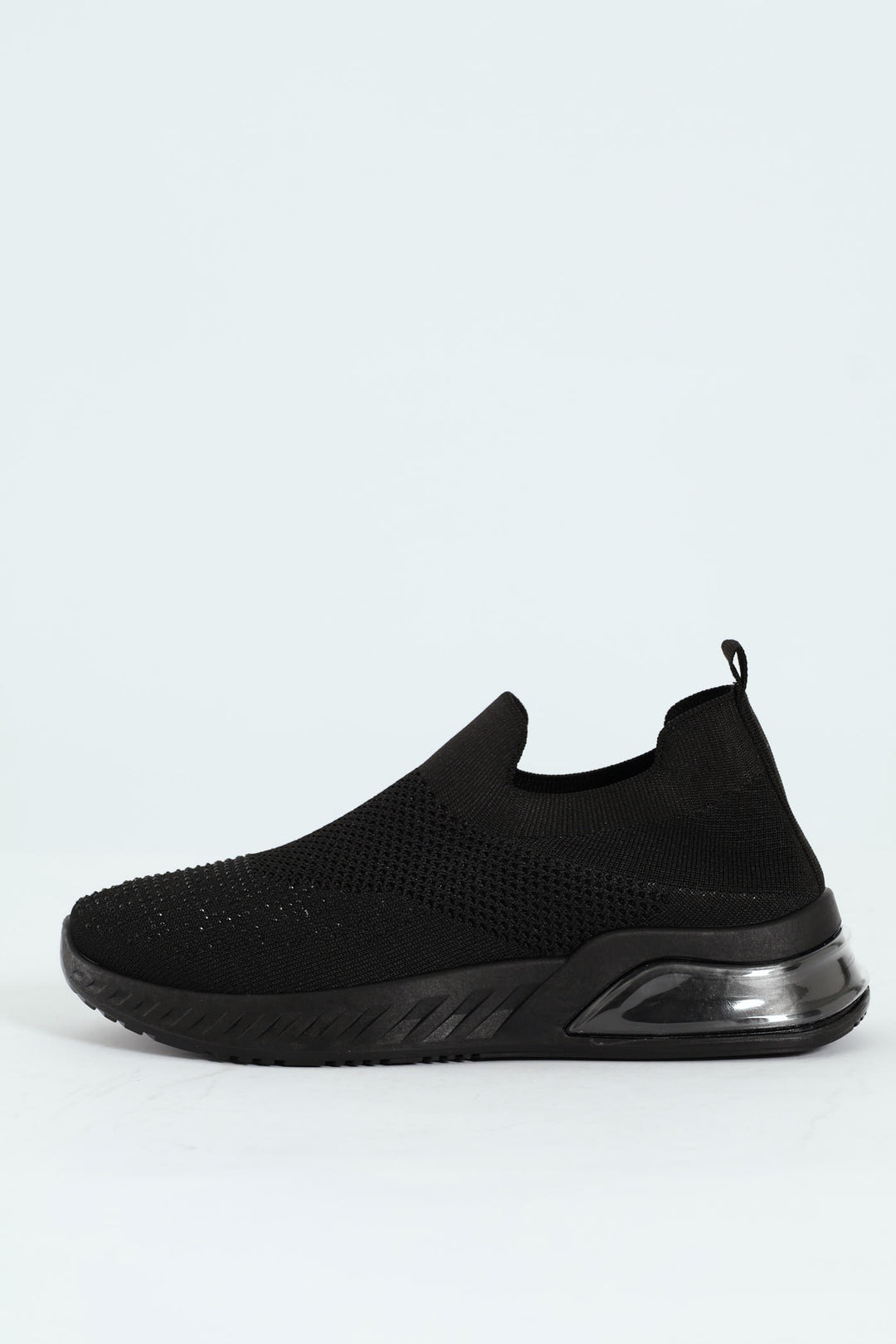 Knit Diamante Slip On Sneaker - Black