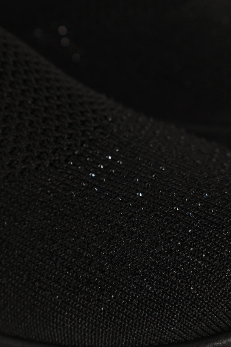 Knit Diamante Slip On Sneaker - Black