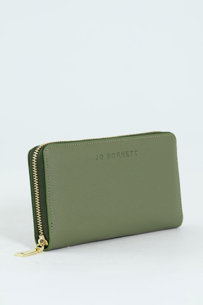 Charlotte Light Text Zip Around Purse - Light Green