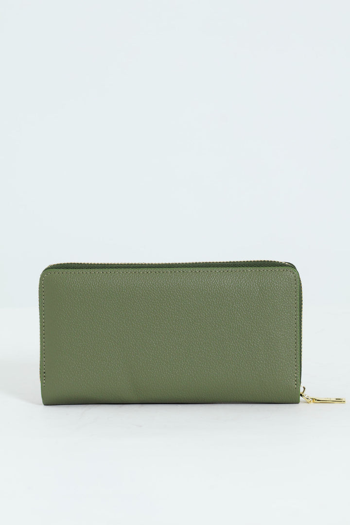 Charlotte Light Text Zip Around Purse - Light Green