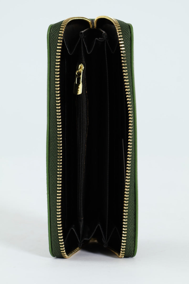 Charlotte Light Text Zip Around Purse - Light Green