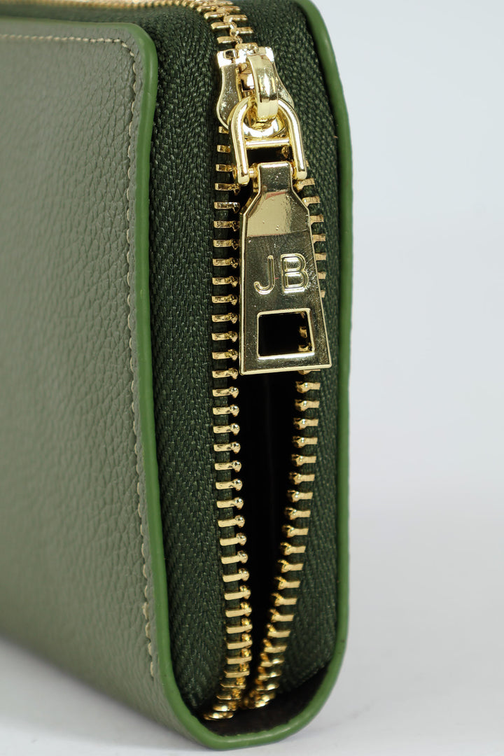 Charlotte Light Text Zip Around Purse - Light Green