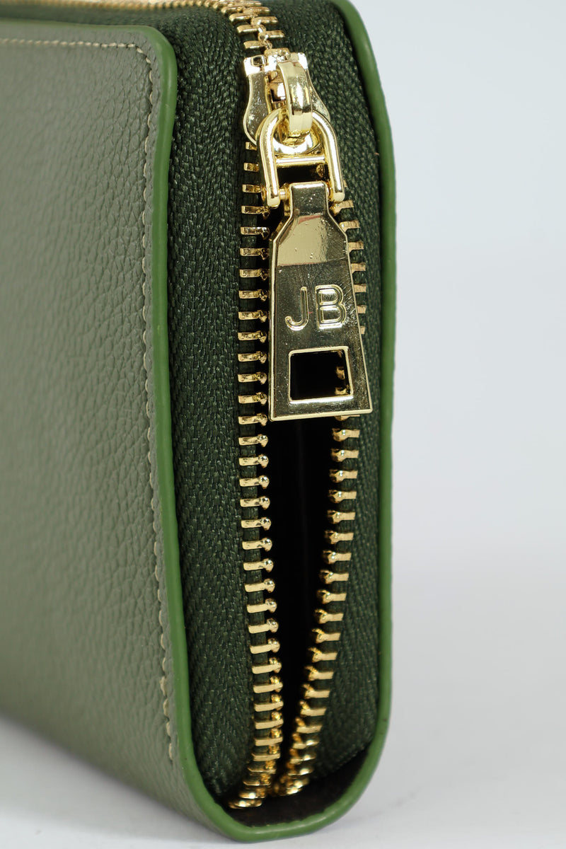 Charlotte Light Text Zip Around Purse - Light Green