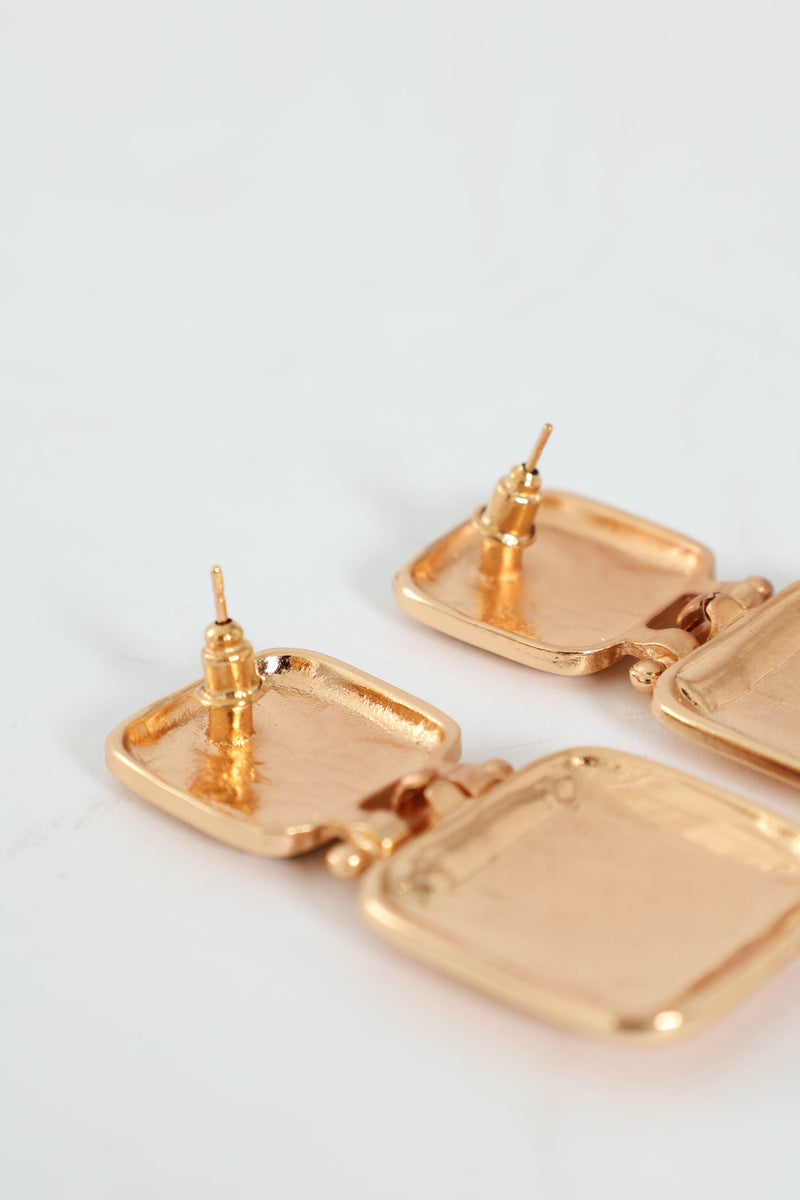 Square Statemenet Earring - Gold