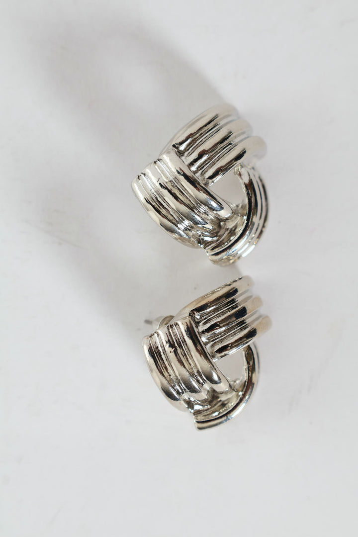 Intertwined Stud Earrings - Silver
