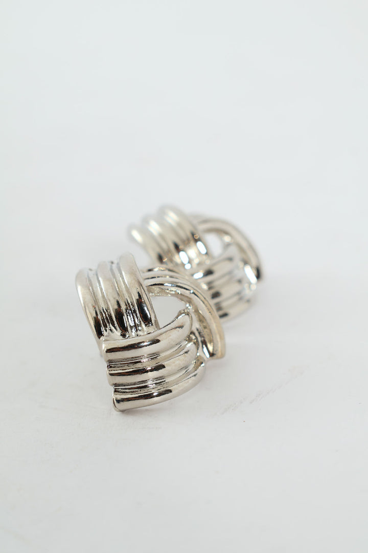 Intertwined Stud Earrings - Silver