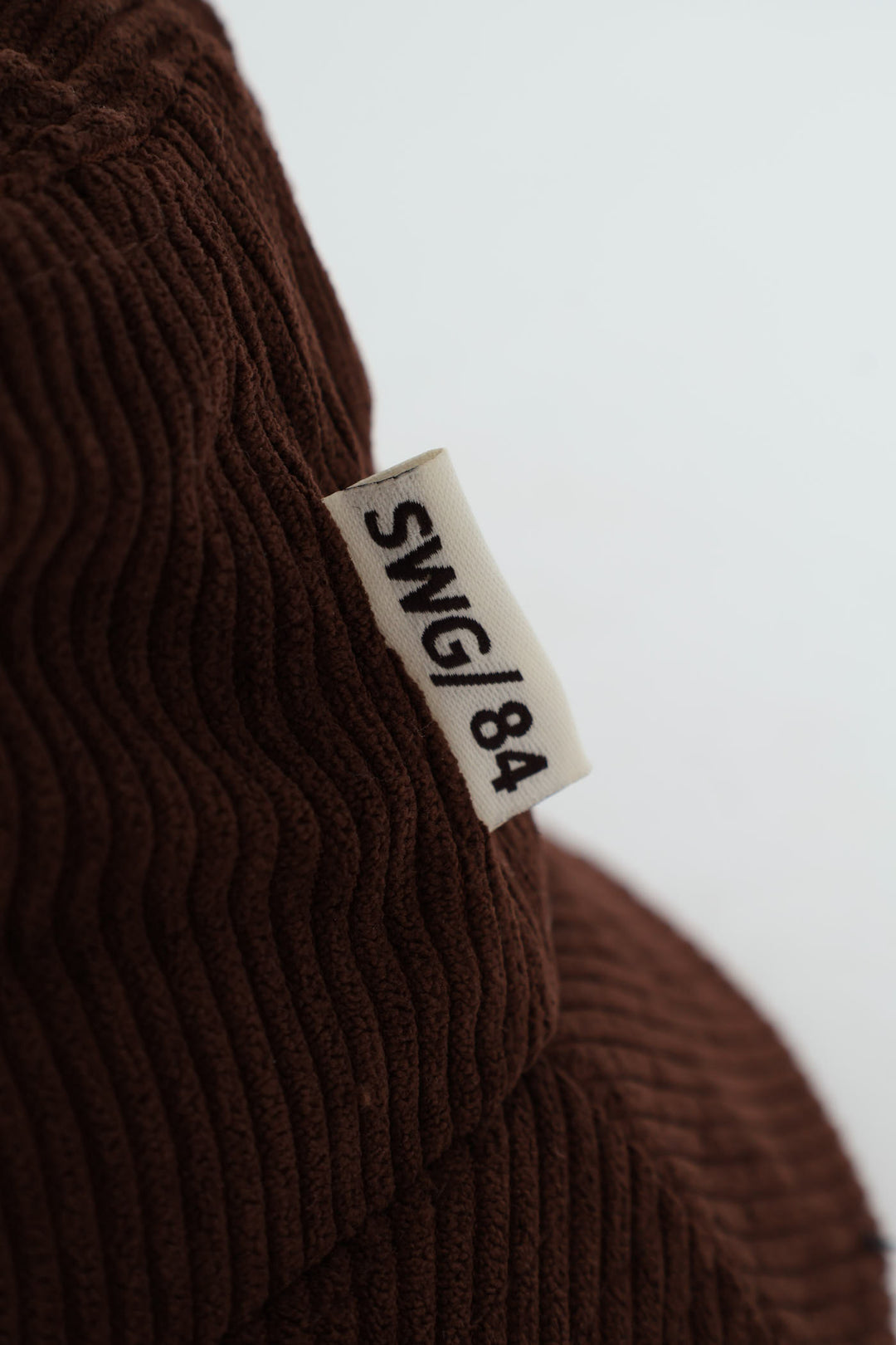 Corduroy Bucket Hat With Drawcord - Brown