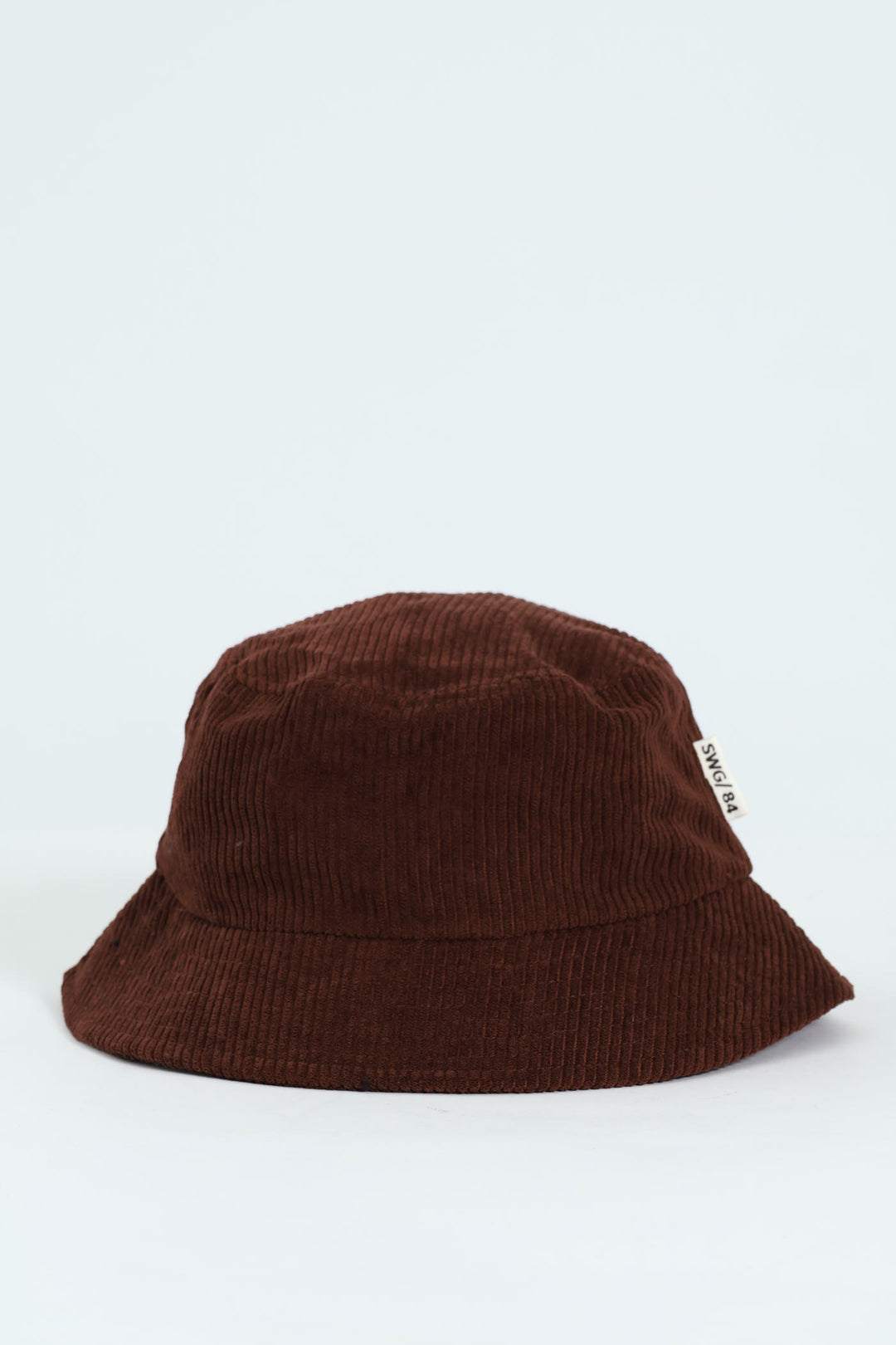 Corduroy Bucket Hat With Drawcord - Brown