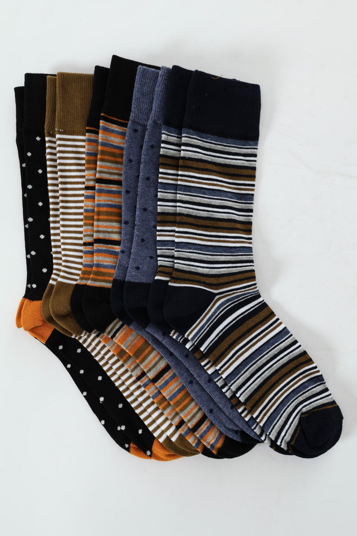 5 Pack Multi Fash Anklet Socks - Multi