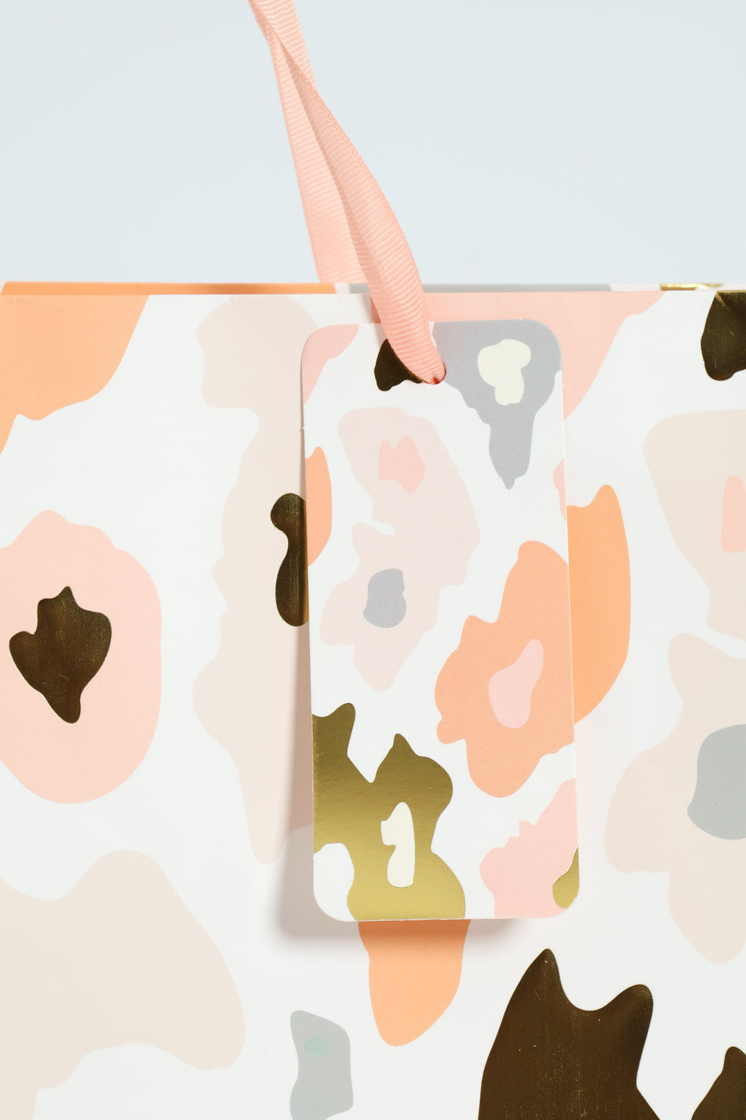 Leopard Print Gift Bag - Coral