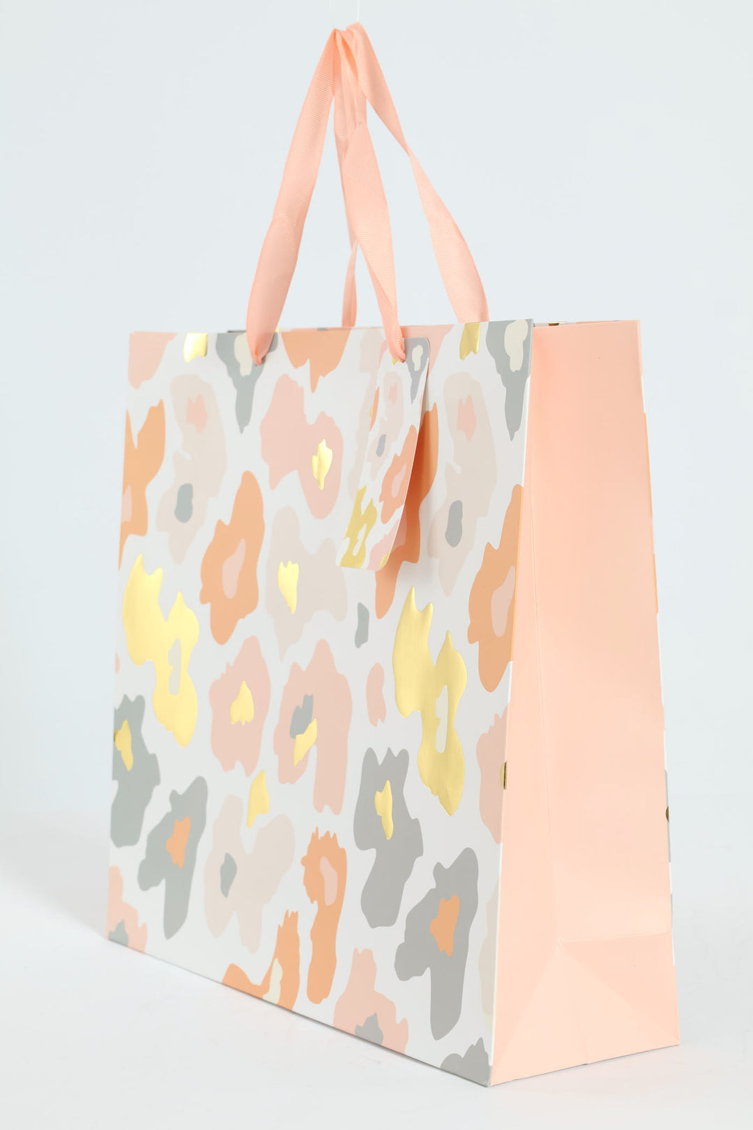 Leopard Print Gift Bag - Coral