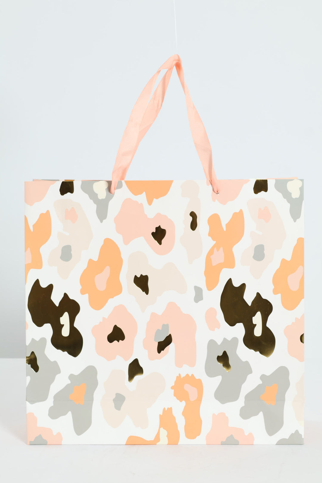 Leopard Print Gift Bag - Coral