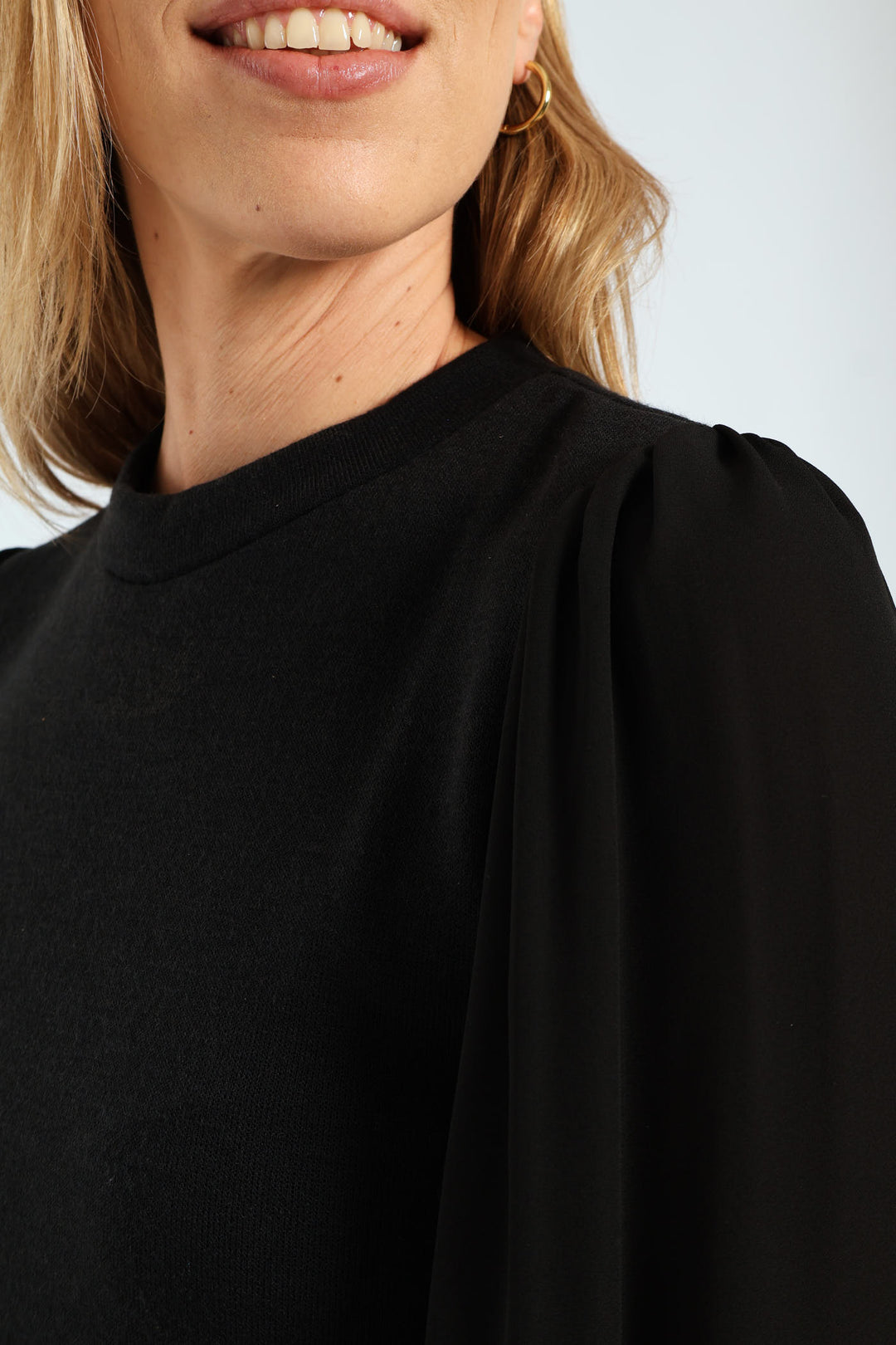 Shift Knitwear Combo Dress - Black