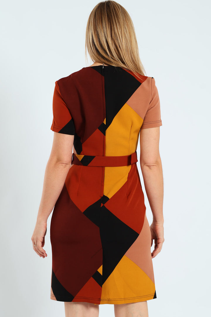 Colourblock Work Dress