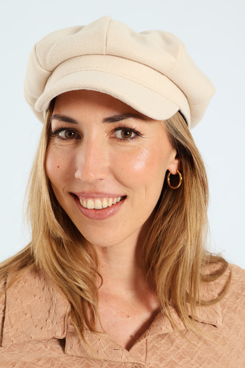 Felt Baker Boy Hat - Oatmeal