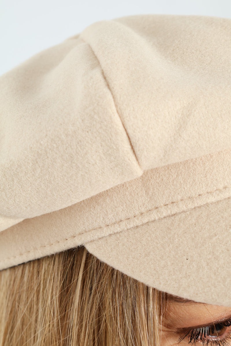 Felt Baker Boy Hat - Oatmeal
