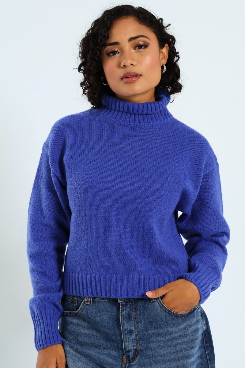 Basic Boxy Pullover - Cobalt