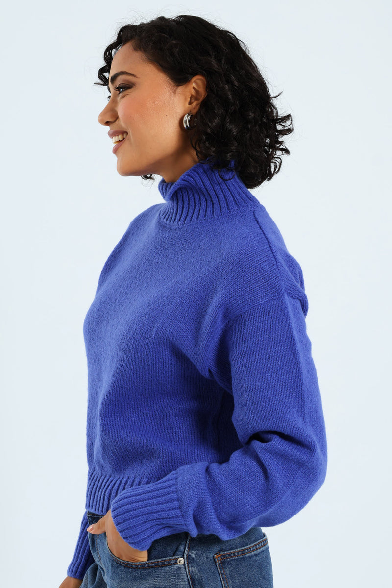 Basic Boxy Pullover - Cobalt