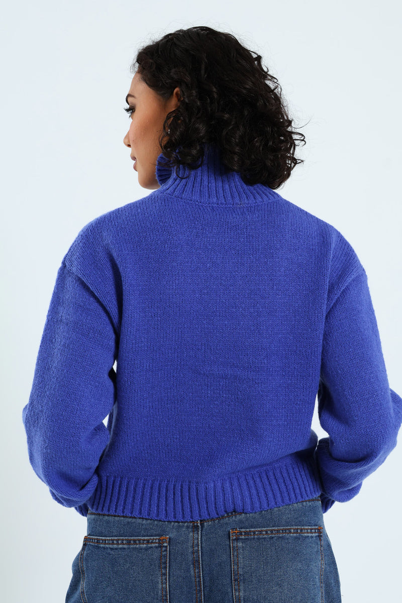Basic Boxy Pullover - Cobalt