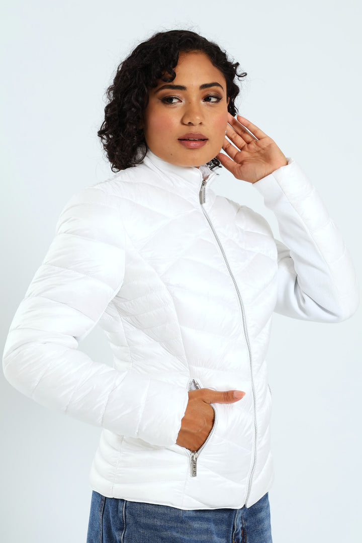 Rivilla Cropped Puffer Jacket - White