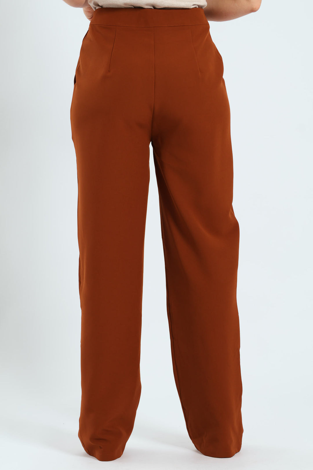 Pin Tuck Straight Leg Pants - Copper